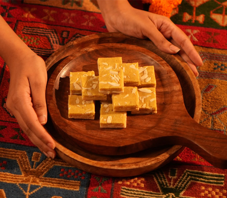 Badami - Saffron Almond Barfi box of 12pcs