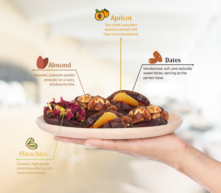 Assorted Stuffed Dates - 6 Pcs (Pack of 2)