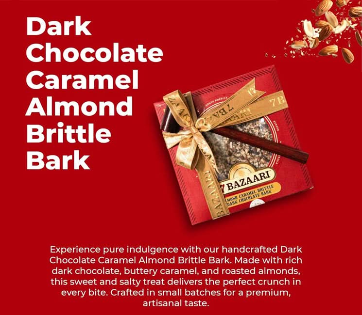 Almond & Caramel Brittle Bark 200g