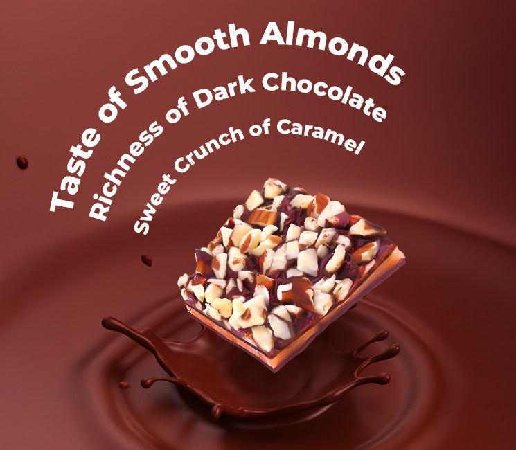 Almond caramel dark chocolate snapper pack of 6 pcs pack of 2