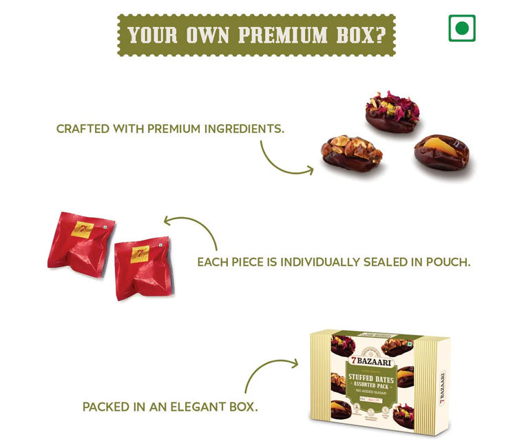 Assorted Stuffed Dates - 6 Pcs (Pack of 2)