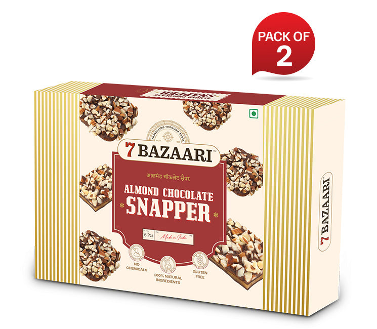 Almond caramel dark chocolate snapper pack of 6 pcs pack of 2