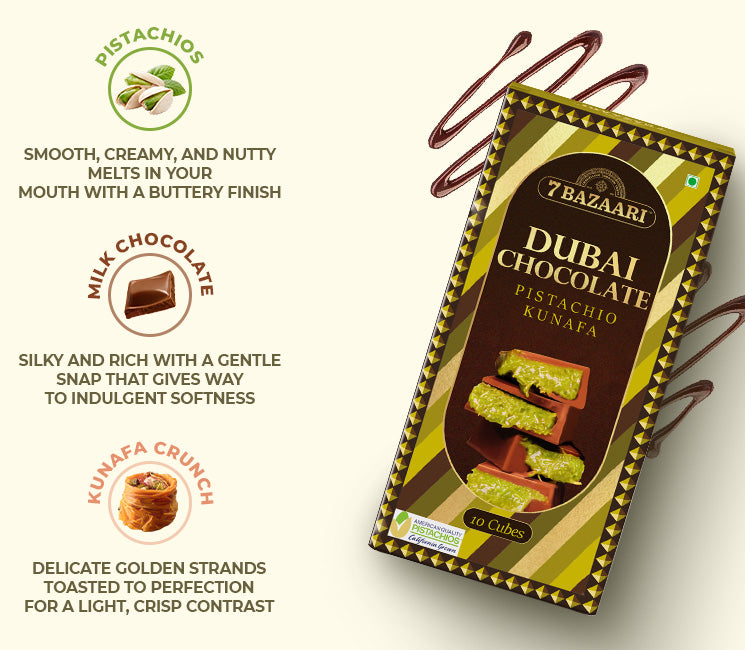 Viral Dubai chocolate pistachio kunafa 100g 10pcs