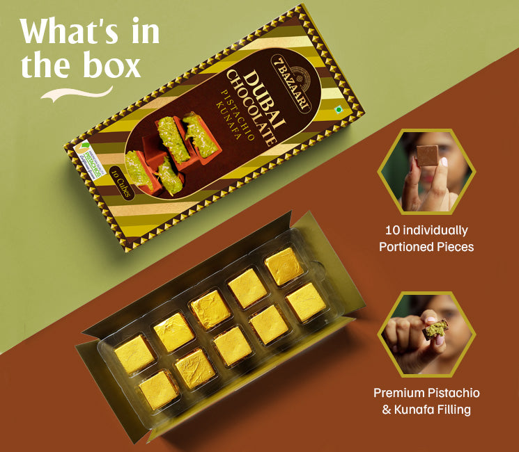 Viral Dubai chocolate pistachio kunafa 100g 10pcs