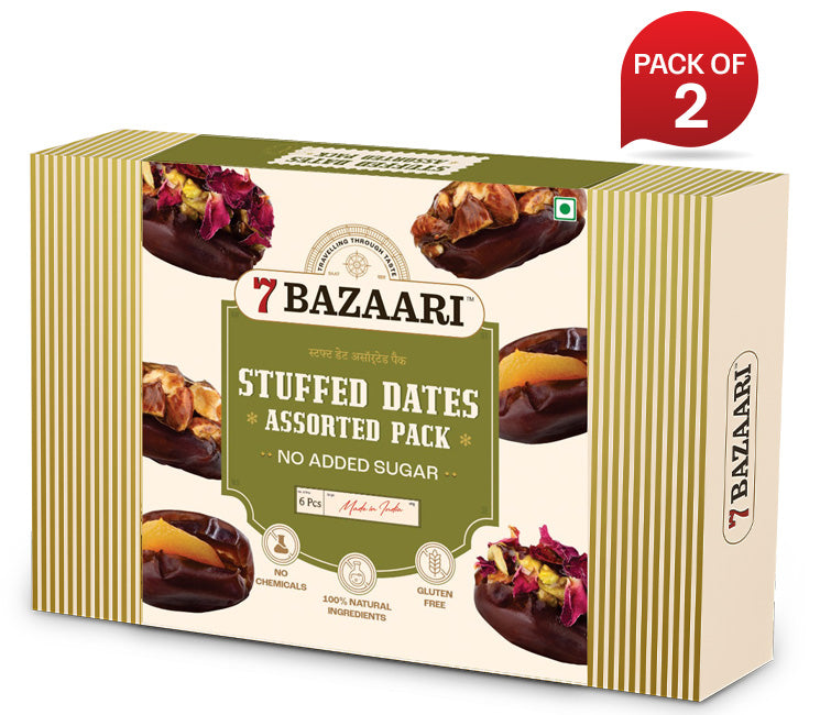 Assorted Stuffed Dates - 6 Pcs (Pack of 2)