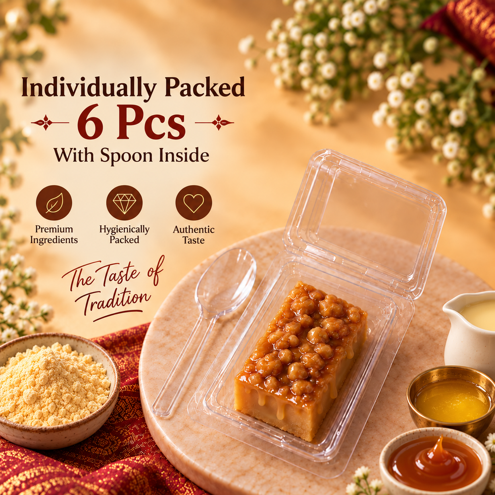 Caremel Crunch Mysore Pak pack of 6pcs