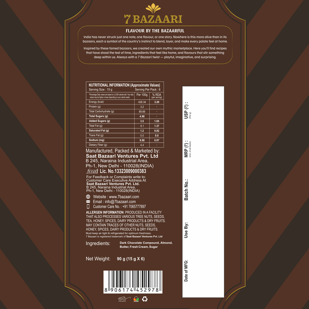 Almond caramel dark chocolate snapper pack of 6 pcs pack of 2
