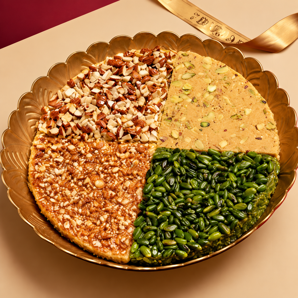 Four Mithai Floral Plate 1kg