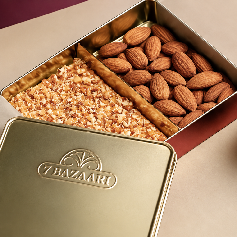 Mysore Pak & Almonds XXL Golden Tin