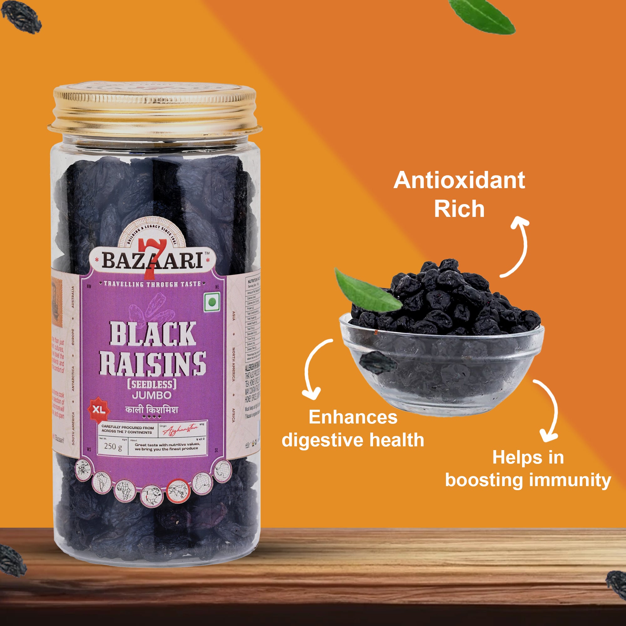 Afghan Black Raisins Seedless XL 250g