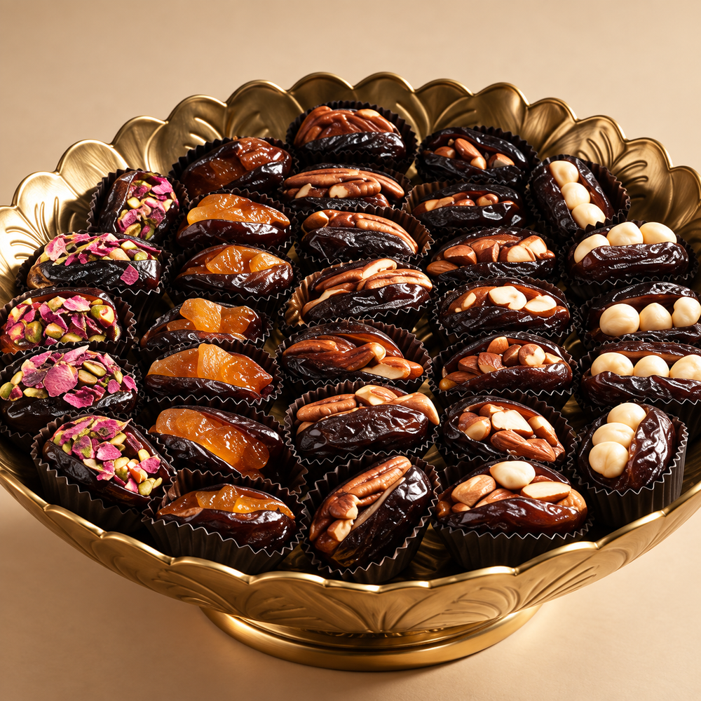 Assorted Stuffed Dates Floral Plate 1kg