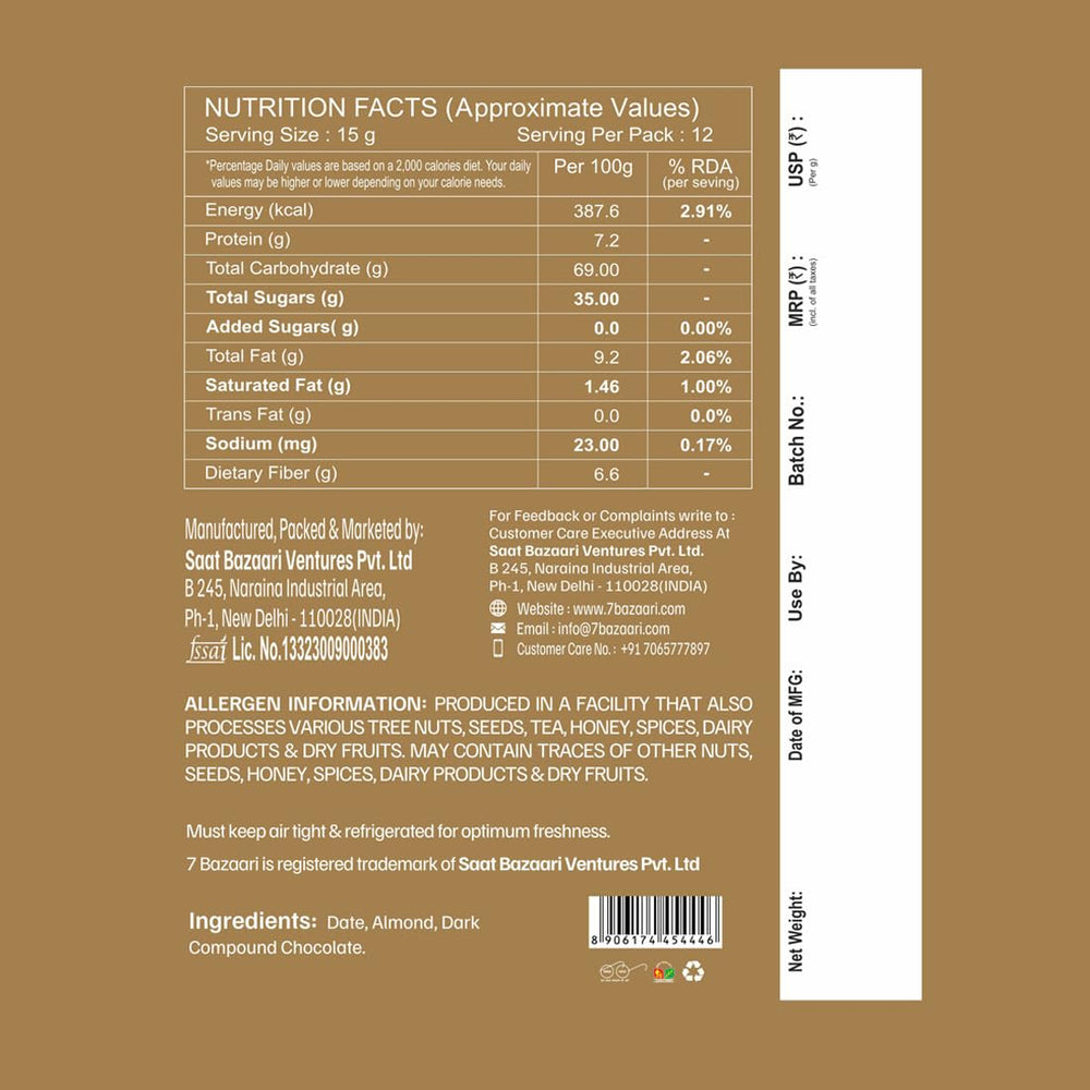 No Added Sugar Dark Chocolate Date