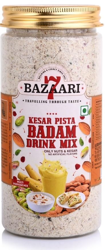 Premium KESAR PISTA BADAM DRINK MIX - Rich Blend of Saffron, Almonds, and Pistachios