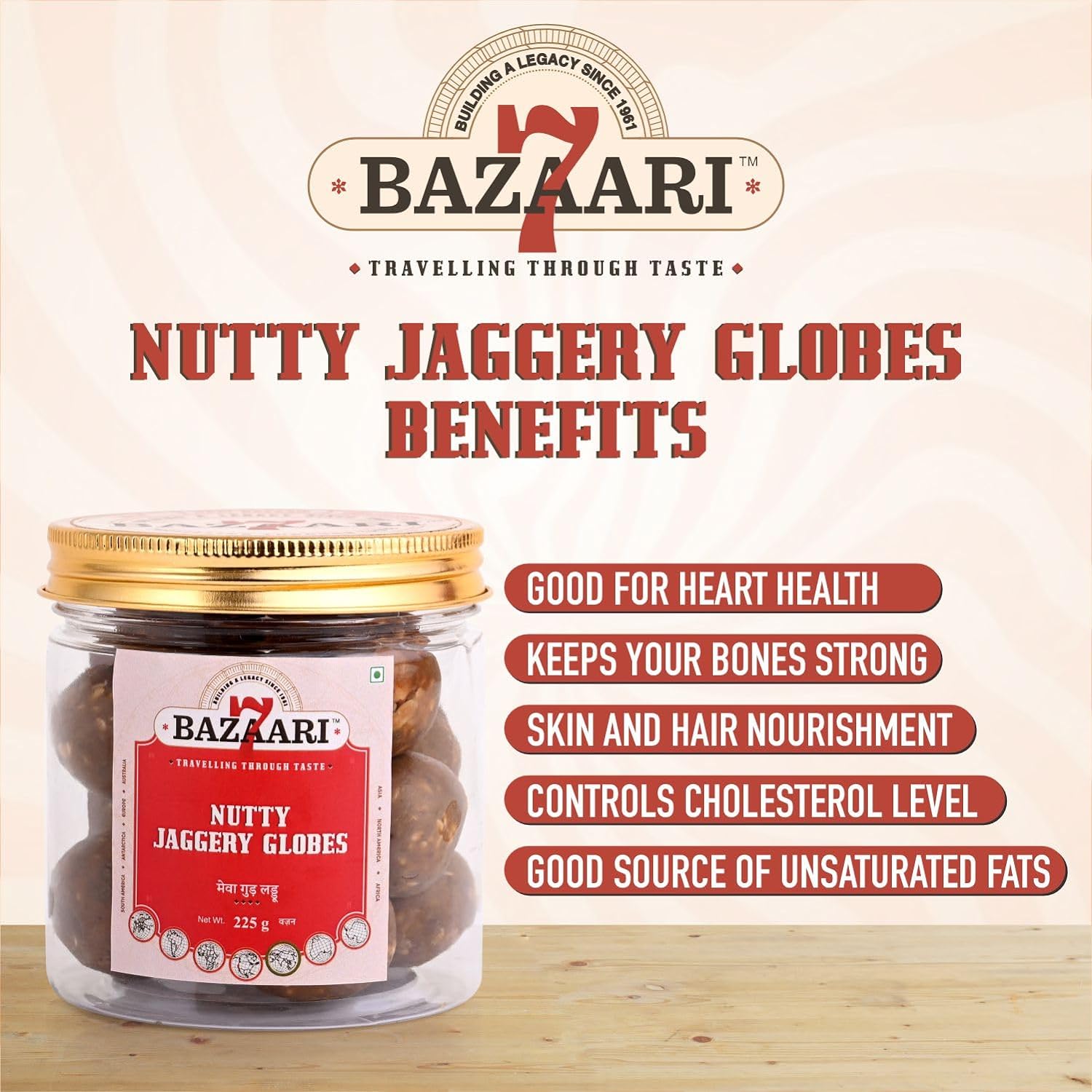 Nutty Jaggery Globes - Organic Sweet Treat 225g