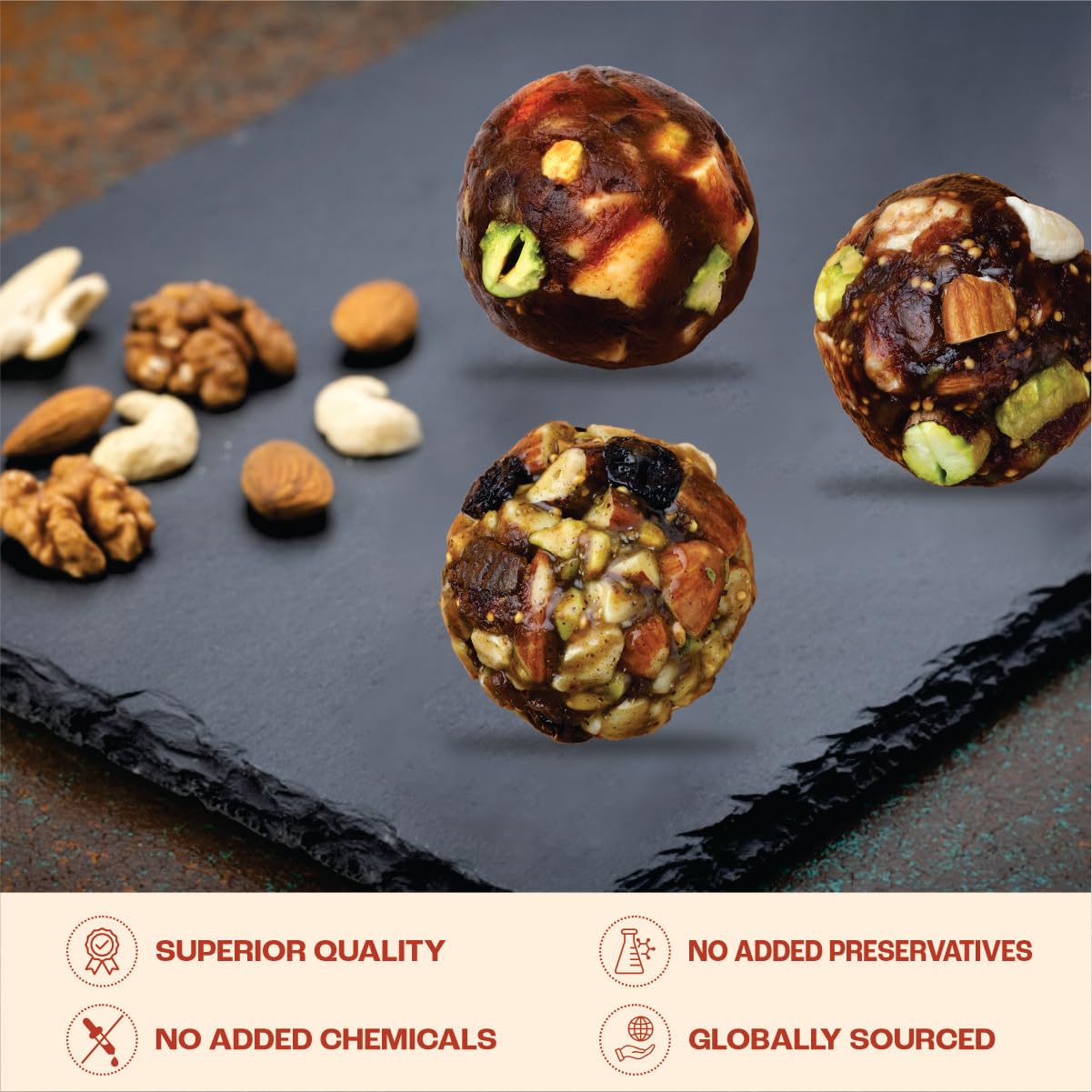 Nutty Ladoos, Assorted Pack of 6pcs Guilt Free & Healthy