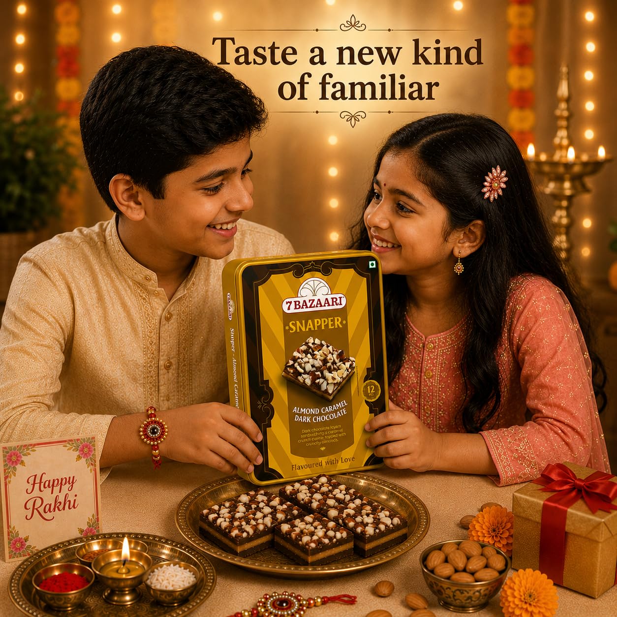 Rakhi Special Almond Chocolate Snapper 180g With Rakhi