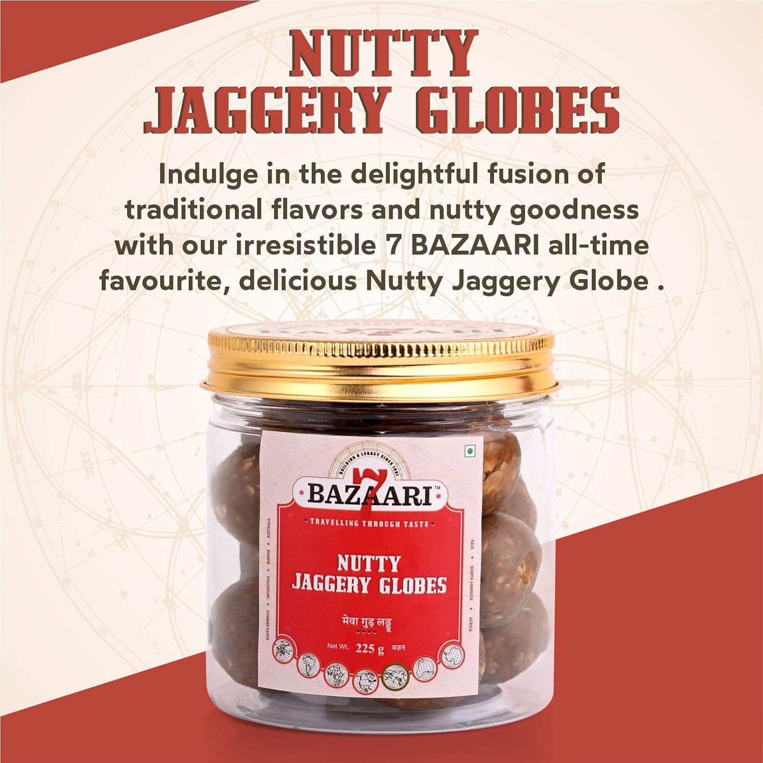 Nutty Jaggery Globes - Organic Sweet Treat 225g