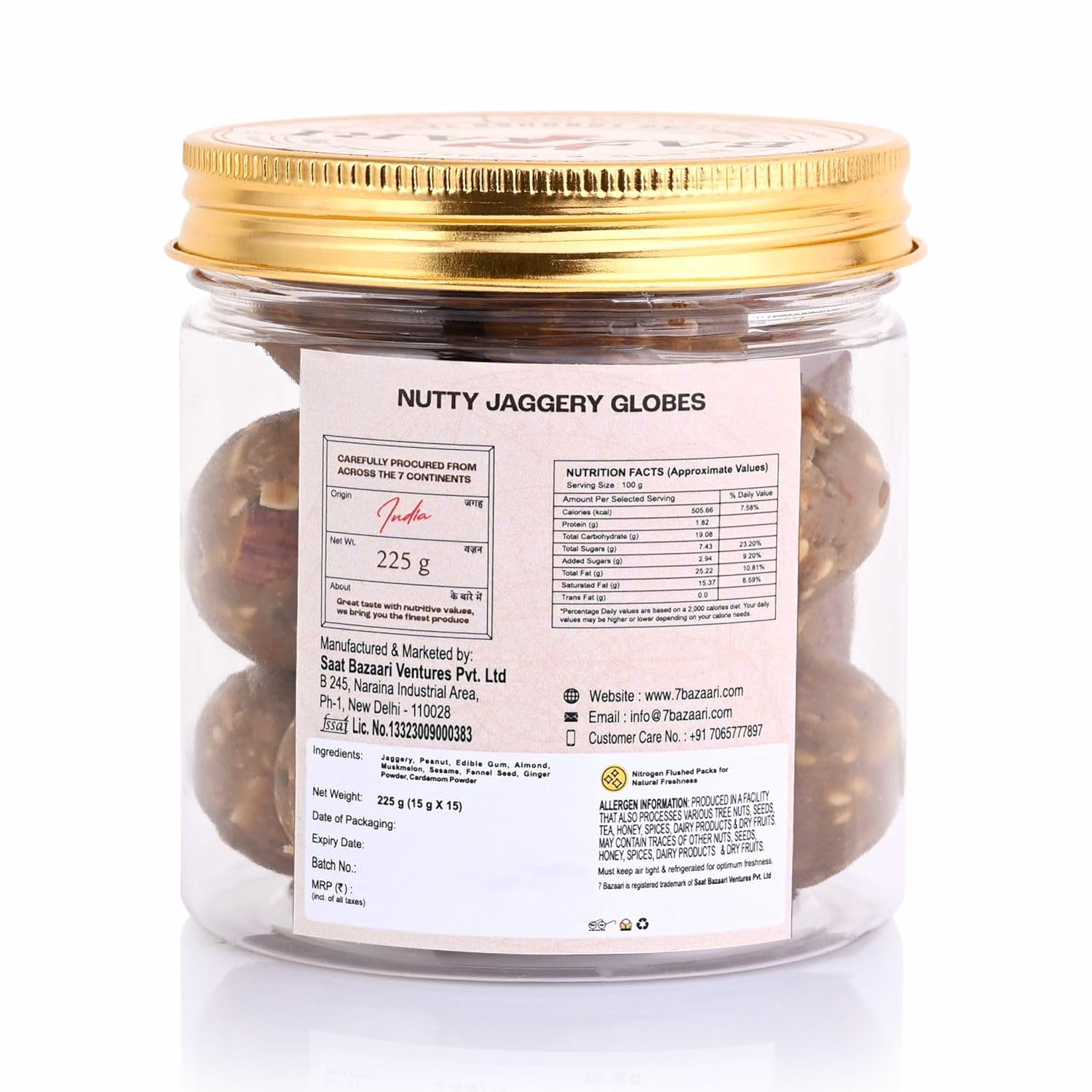 Nutty Jaggery Globes - Organic Sweet Treat 225g