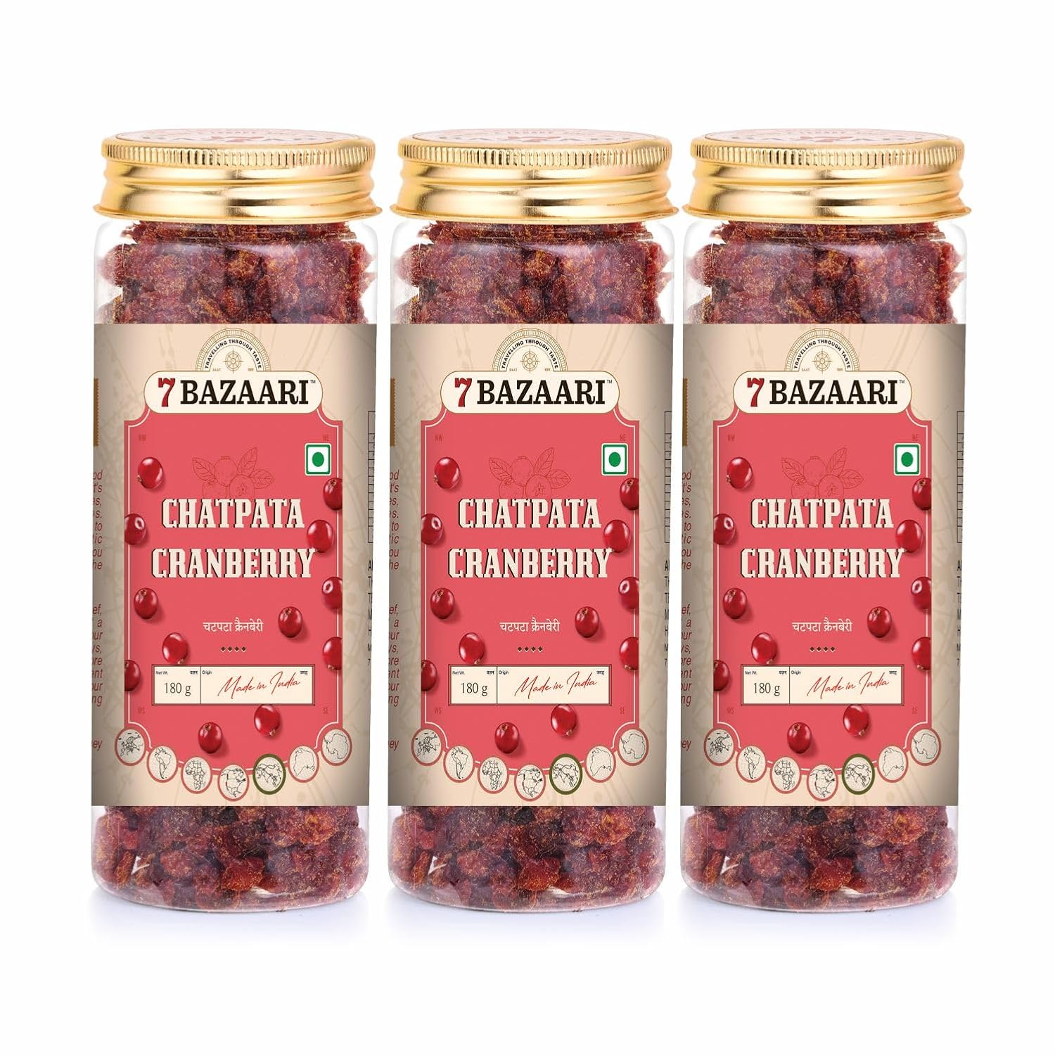 Chatpata Cranberry 180g - Premium Spicy & Tangy Dried Cranberries