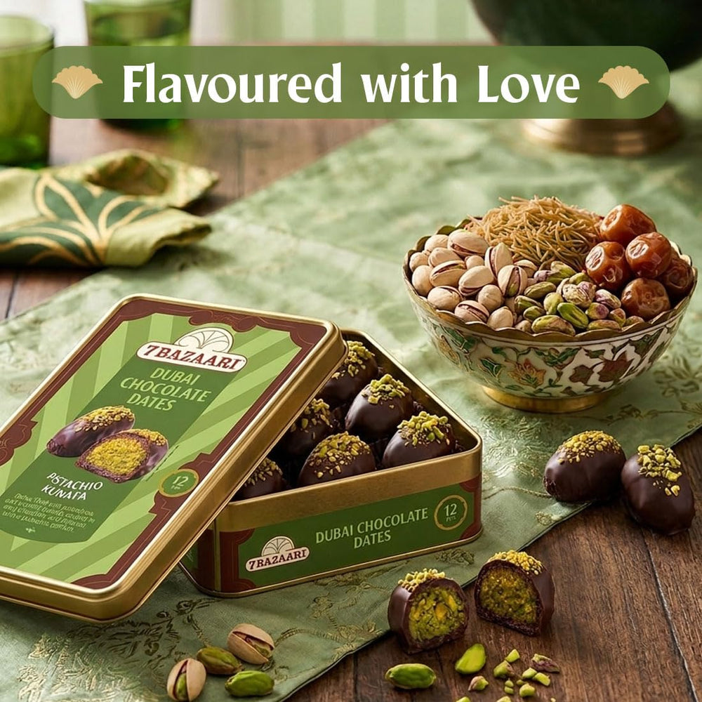 Dubai Kunafa Chocolate Dates – 12 Pcs