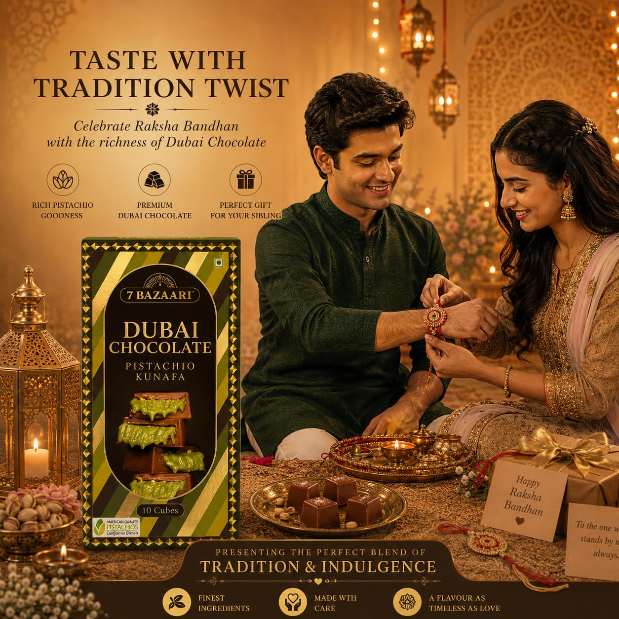 Rakhi special Dubai Chocolate With Rakhi