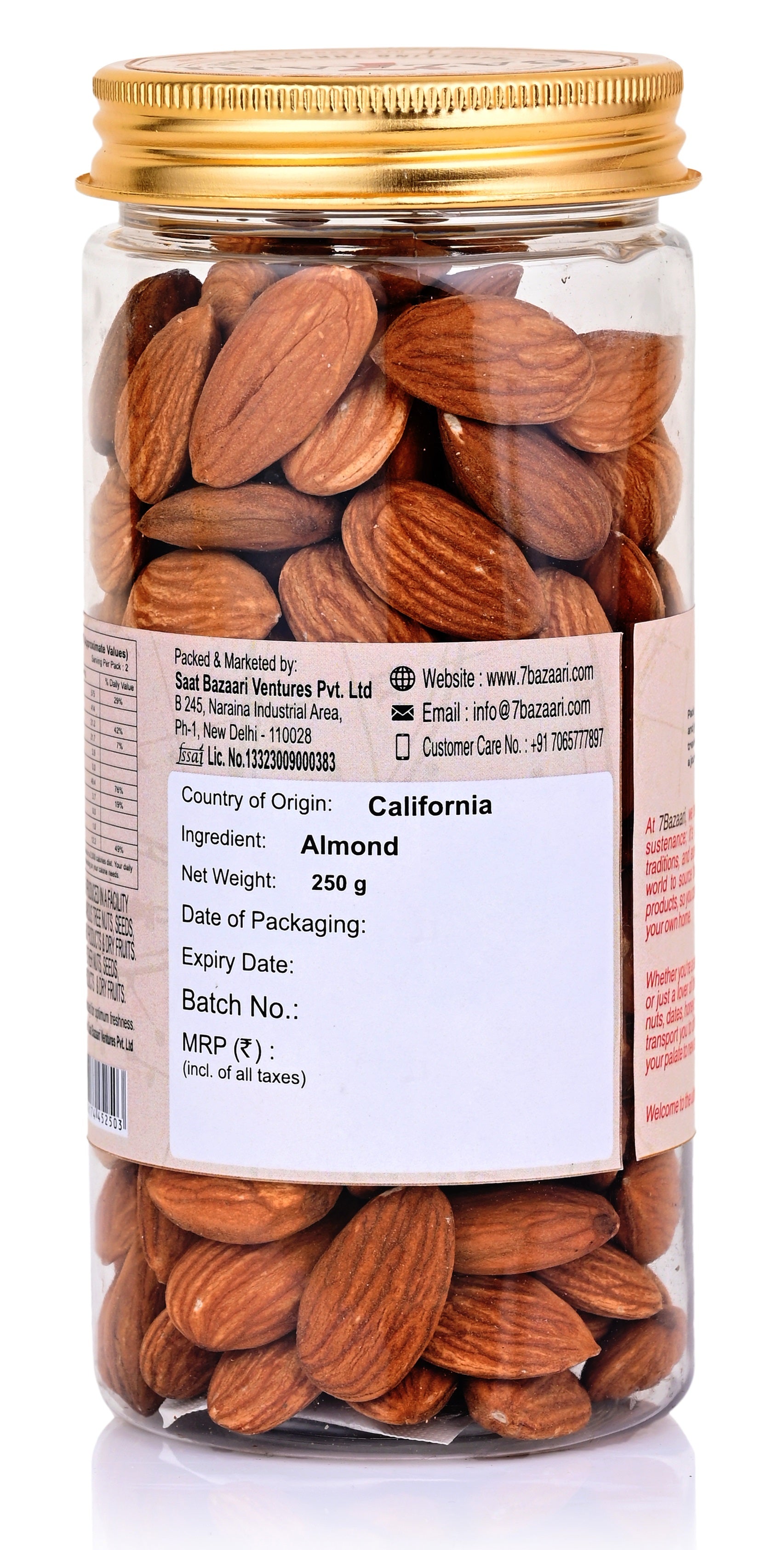 California Almond Kernel XL 250g