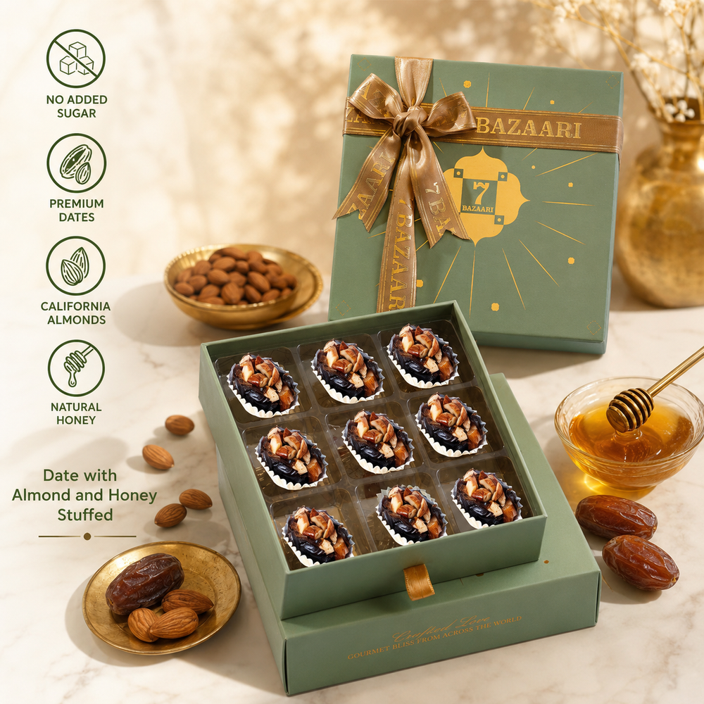 Badam Honey Stuffed Date Box of 9