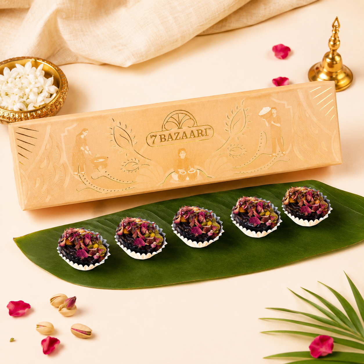 Gulab pista stuffed date box of 5