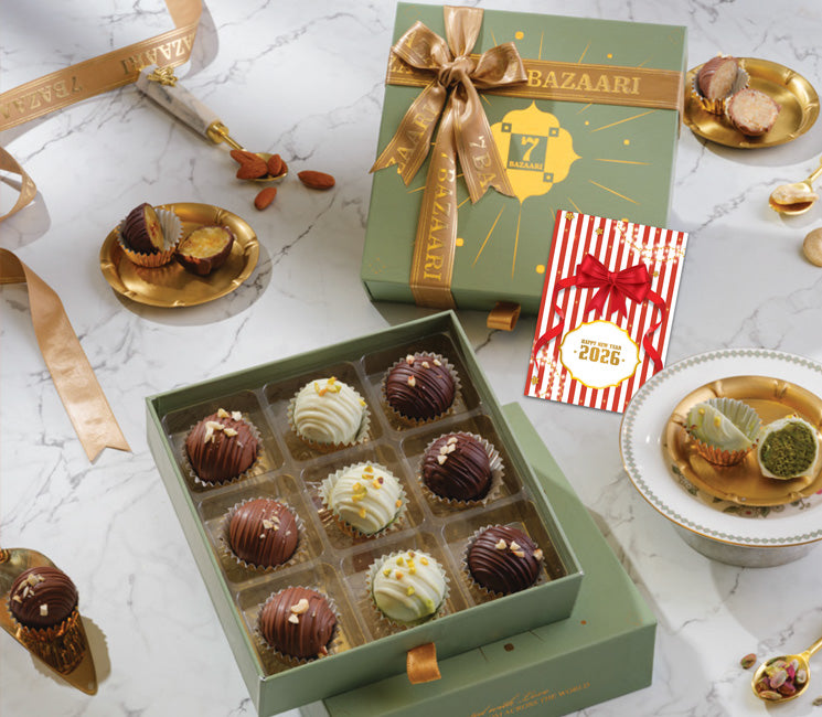 Desi Truffles Box With Christmas Card