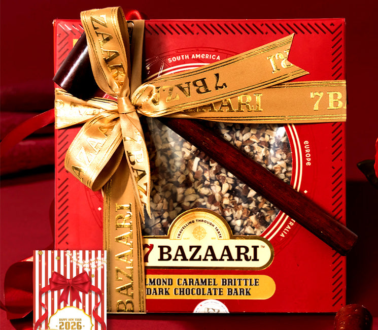 Almond & Caramel Brittle Bark 200g With Christmas card