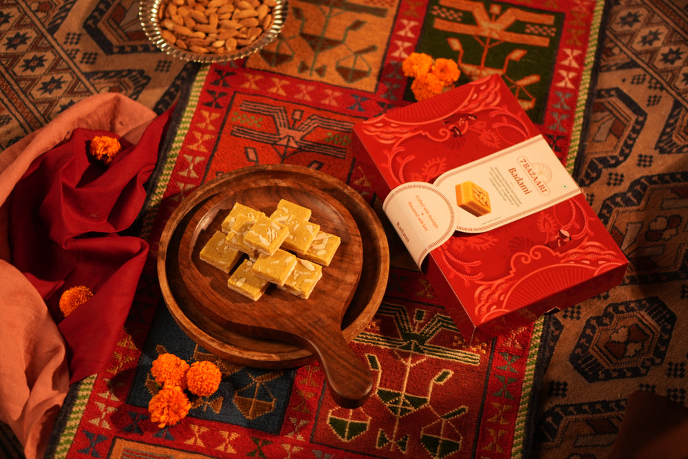 Badami - Saffron Almond Barfi box of 12pcs