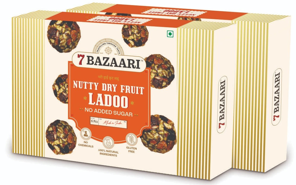 Nutty Dry Fruits Ladoo Pack of 2 (Each box 6pcs) Guilt Free & Healthy