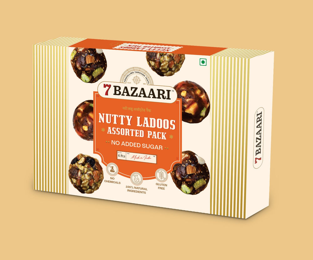 Nutty Ladoos, Assorted Pack of 6pcs Guilt Free & Healthy