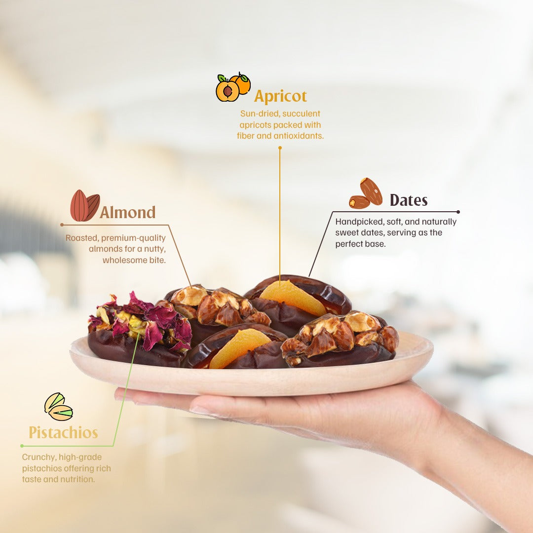 Assorted Stuffed Dates - 6 Pcs (Pack of 2)