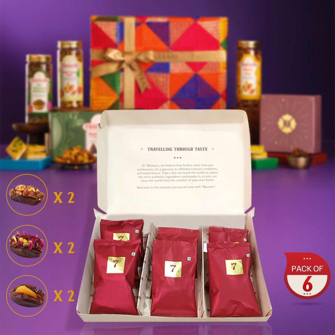 Assorted Stuffed Dates - 6 Pcs (Pack of 2)