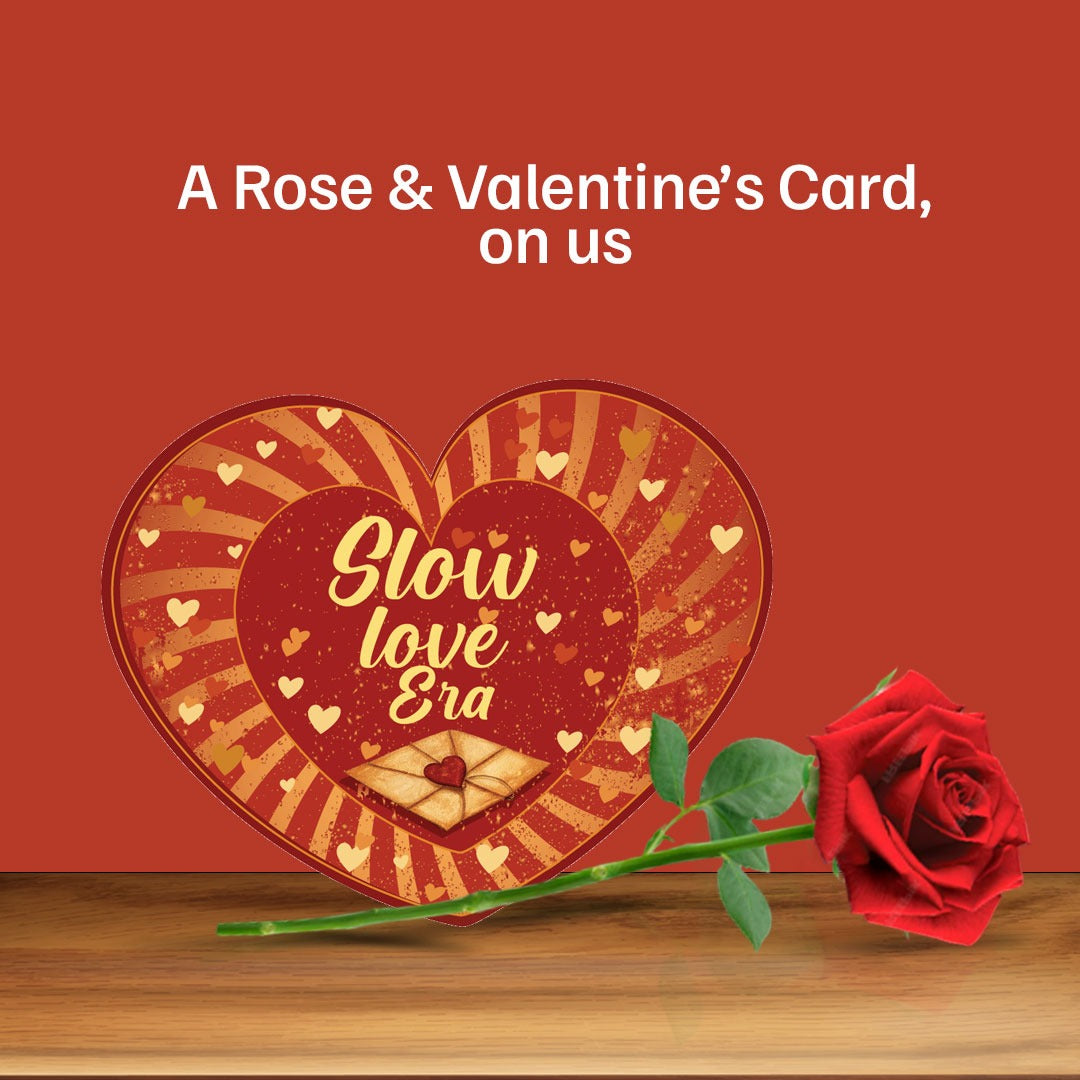 Valentine's  Truffles Box With Artificial Rose and Card