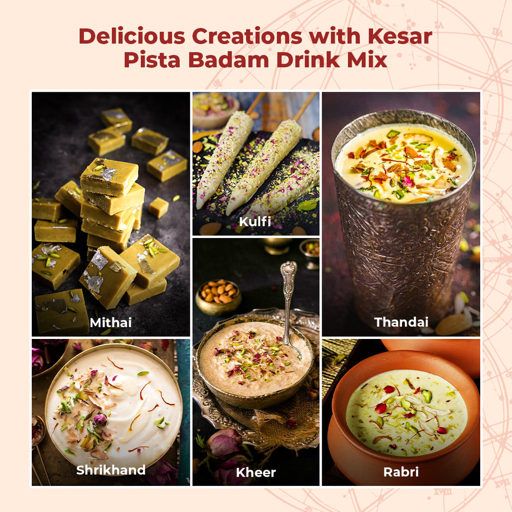 Premium KESAR PISTA BADAM DRINK MIX Pack of 2- Rich Blend of Saffron, Almonds, and Pistachios